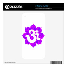 Yoga Om in Lotus purple pink Skins For The iPhone 4