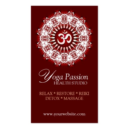 Yoga Om Passion New Age Business Cards (front side)