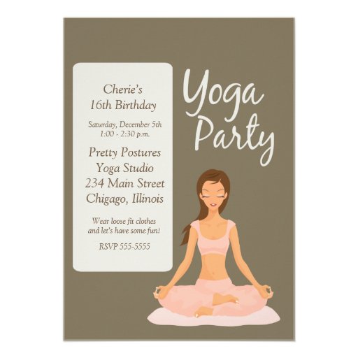 YOGA PARTY Birthday Exercise Stretching Invitation
