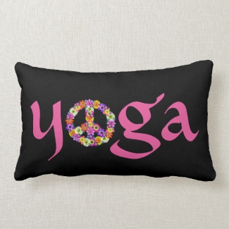Yoga Peace Sign Floral on Black