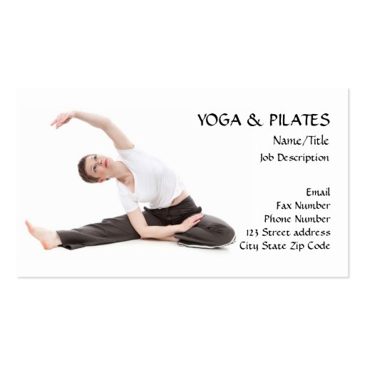 Yoga & Pilates Instructor/Health & Fitness Business Card (front side)