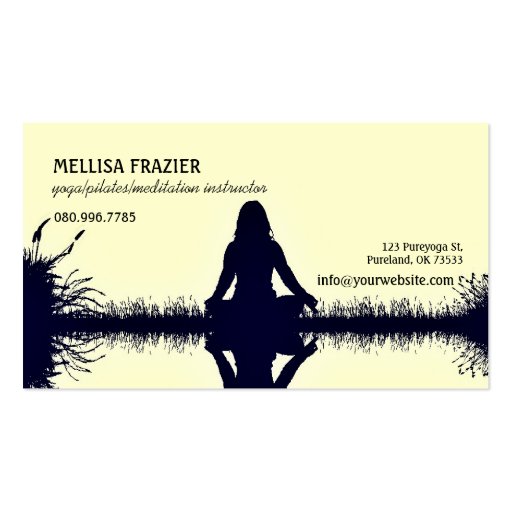 Yoga Pilates Meditation Business/Instructor Business Card Templates (front side)