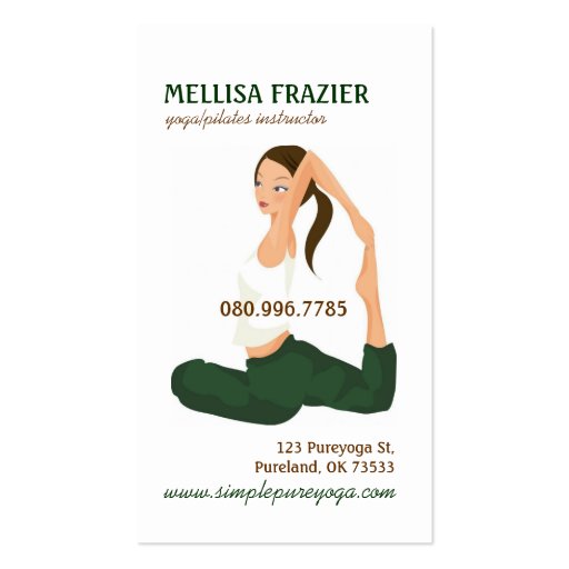Yoga Pilates Meditation Business/Instructor Business Card Templates (front side)