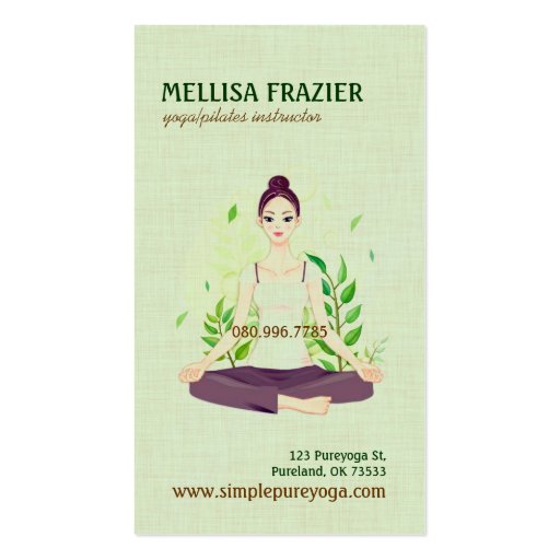 Yoga Pilates Meditation Business/Instructor Business Card Templates