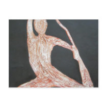 Yoga Pose Body Exercise Original Oil Painting Art Postcards