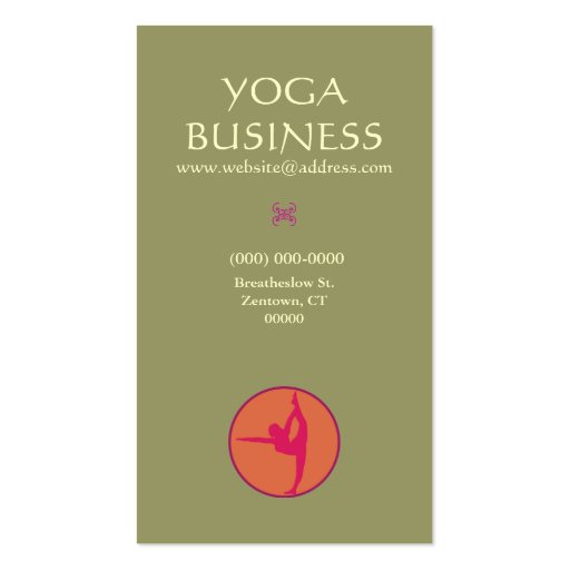 Yoga Pose Business Card (front side)