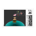 Yoga pose postage stamp