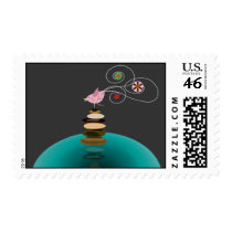 Yoga pose postage stamp