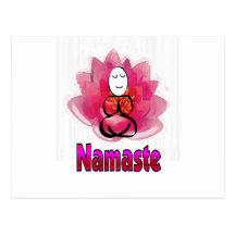 Yoga Pose with Lotus Flower "Namaste" Postcards