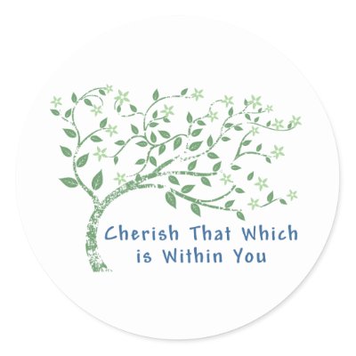 Yoga Quote: Cherish That Which is Within You Sticker