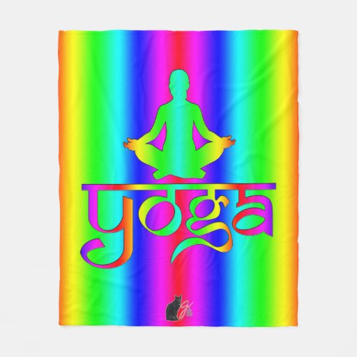 Yoga Rainbow Intentions Fleece Blanket Zazzle
