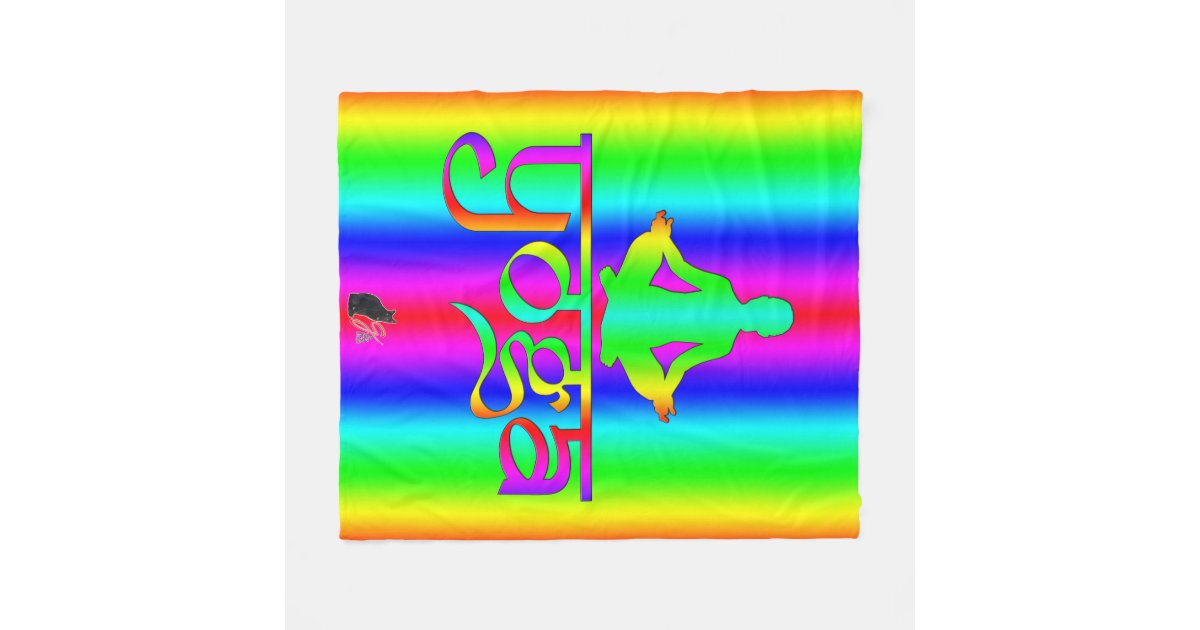 Yoga Rainbow Intentions Fleece Blanket Zazzle