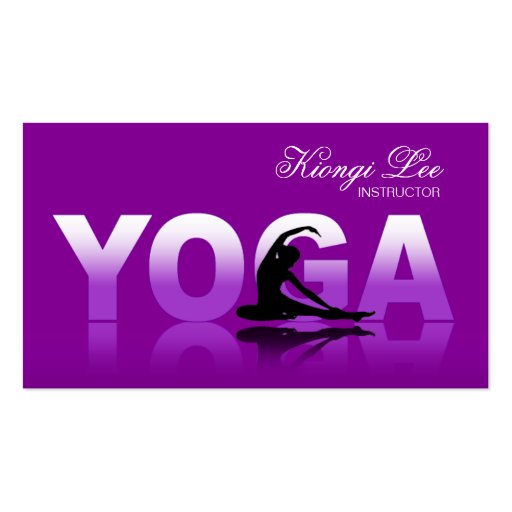 Yoga Reflections, Yoga Instructor, Yoga Class Business Card Template (front side)