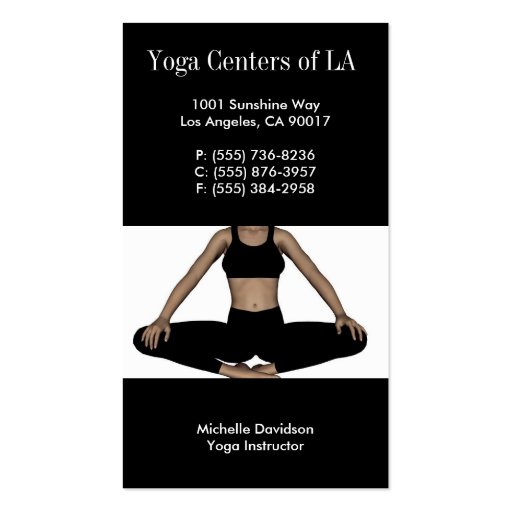 Yoga Relax Black Business Card Template (front side)