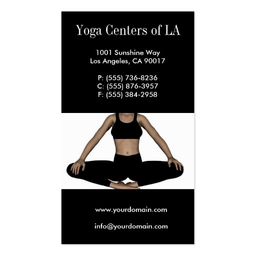 Yoga Relax Black Business Card Template (back side)