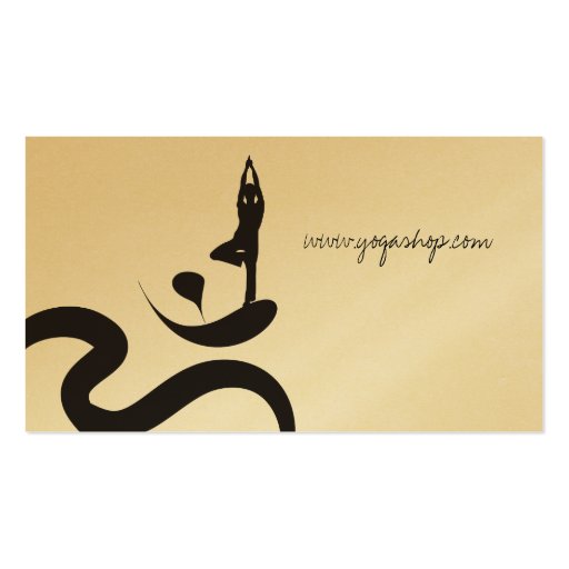 Yoga Silhouette Black Logo Symbol Om Ohm Zen Business Card Template (back side)