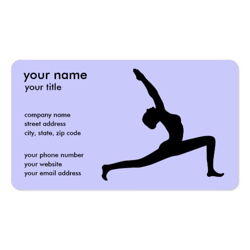 Yoga Silhouette Business Cards (front side)