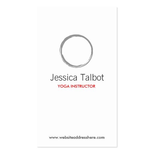 YOGA, SPA, SALON, TRANQUILITY Business Card (front side)