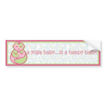 Yoga Speak Baby : Happy Baby Sticker - Pink bumper stickers