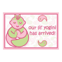 Yoga Speak Baby : Lil' Yogini Announcement Poster posters by yogaspeakbaby Yoga Speak Baby : Lil' Yogini Announcement Poster posters