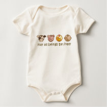 Yoga Speak Baby : May All Beings Be Free Onesie t-shirts by yogaspeakbaby Yoga Speak Baby : May All Beings Be Free Onesie t-shirts