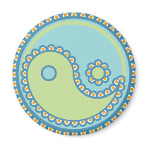 Yoga Speak Baby : Paisley Yin-Yang magnets