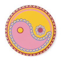 Yoga Speak Baby : Paisley Yin-Yang magnets