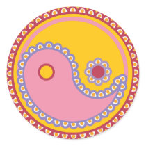 Yoga Speak Baby : Paisley Yin-Yang Symbol stickers