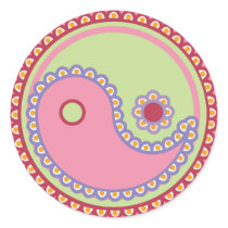 Yoga Speak Baby : Paisley Yin-Yang Symbol stickers