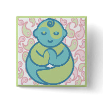 Yoga Speak Baby : Paisley Yoga Baby buttons by yogaspeakbaby Yoga Speak Baby : Paisley Yoga Baby buttons