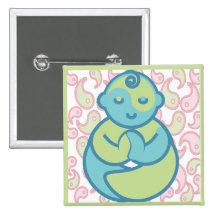 Yoga Speak Baby : Paisley Yoga Baby Pinback Buttons
