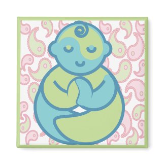 Yoga Speak Baby : Paisley Yoga Baby magnet
