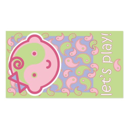 Yoga Speak Baby : Play Date Card Business Card Template (back side)