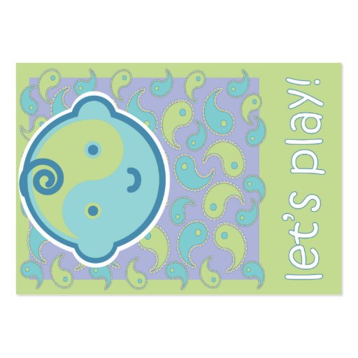 Yoga Speak Baby : Play Date Card Business Card Templates (back side)