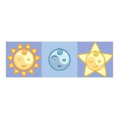 Yoga Speak Baby : The Sun, The Moon & The Stars Poster by yogaspeakbaby