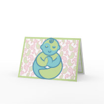 Yoga Speak Baby : Yoga Baby Blank Greeting Card by yogaspeakbaby Yoga Speak Baby : Yoga Baby Blank Greeting Card