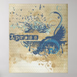 Yoga Speak : Blue X-pressive Chakra Poster