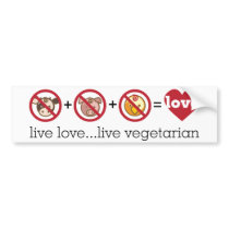Yoga Speak : Live Love...Live Vegetarian bumper stickers by yogaspeak Yoga Speak : Live Love...Live Vegetarian bumper stickers