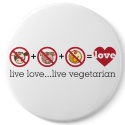 Yoga Speak : Live Love...Live Vegetarian buttons