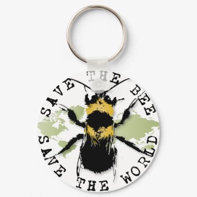 Yoga Speak : Save the Bee...Keychain by yogaspeak