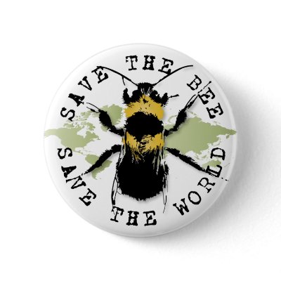 Yoga Speak : Save the Bee ... Save the World! Button by yogaspeak