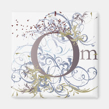 Yoga Speak : Swirling Om Design Fridge Magnet