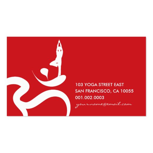 Yoga Spiritual Flame Om Ohm Logo Calligraphy Zen Business Card Template (back side)