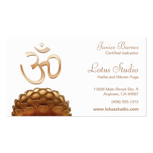 Yoga Studio Business Card on Pearl Stock (front side)