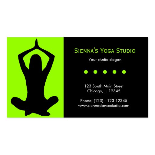 Yoga Studio Business Card Template (front side)
