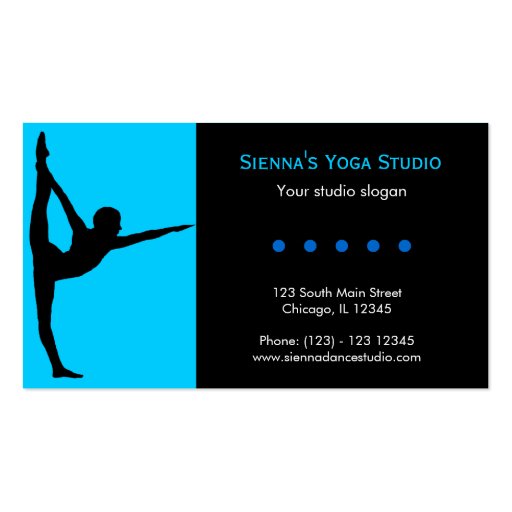 Yoga Studio Business Cards (front side)
