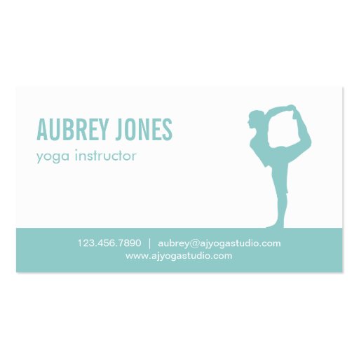 Yoga Studio Modern Business Card - Aqua