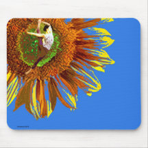 YOGA, SUNFLOWER, FLORAL BRIGHT YOGA POSTURE MOUSEPADS
