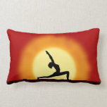Yoga Sunrise Silhouette MoJo Lumbar Throw Pillow pillows