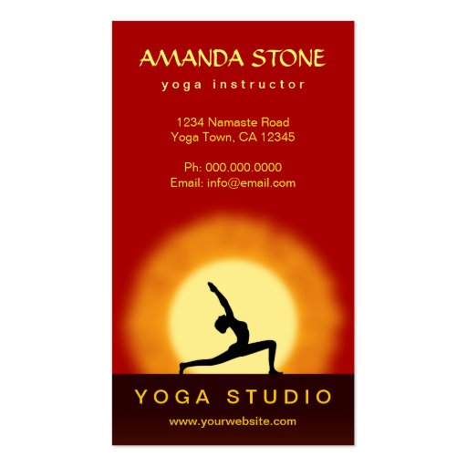 Yoga Sunrise Yoga Teacher Instructor Business Card